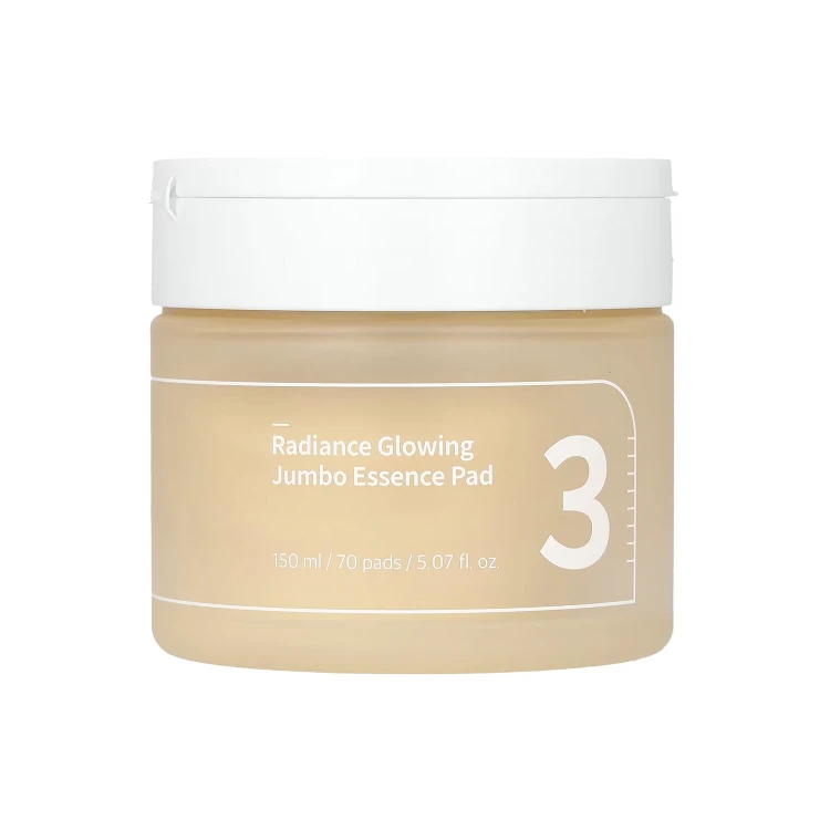 Numbuzin No.3 Radiance Glowing Jumbo Essence Pad - Płatki Rozświetlające do Twarzy, 70szt