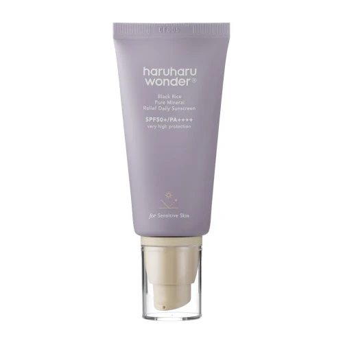 Haruharu Wonder Black Rice Pure Mineral Relief Daily Sunscreen SPF50+/PA++++ - Nawilżający Krem do Twarzy z Filtrami Fizycznymi, 50ml