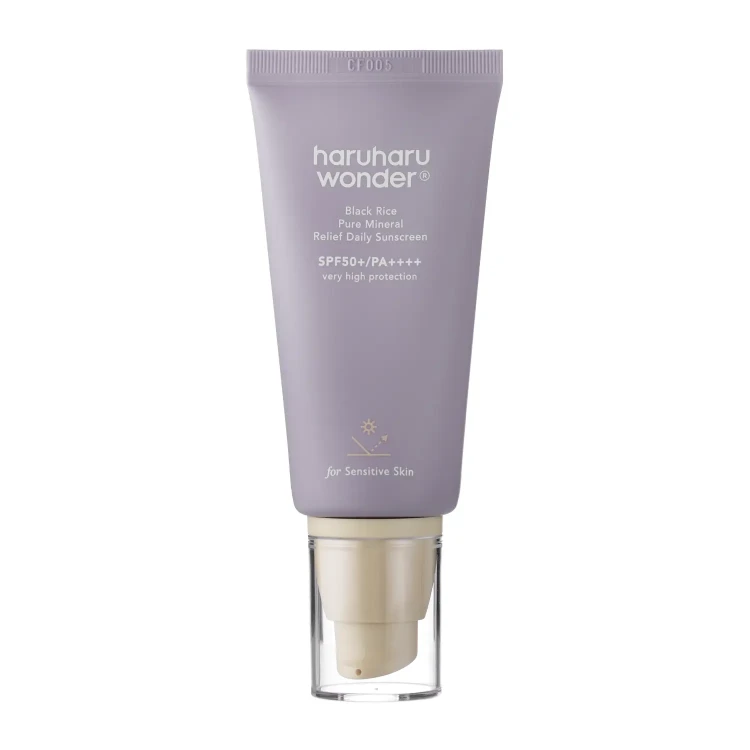 Haruharu Wonder Black Rice Pure Mineral Relief Daily Sunscreen SPF50+/PA++++ - Nawilżający Krem do Twarzy z Filtrami Fizycznymi, 50ml