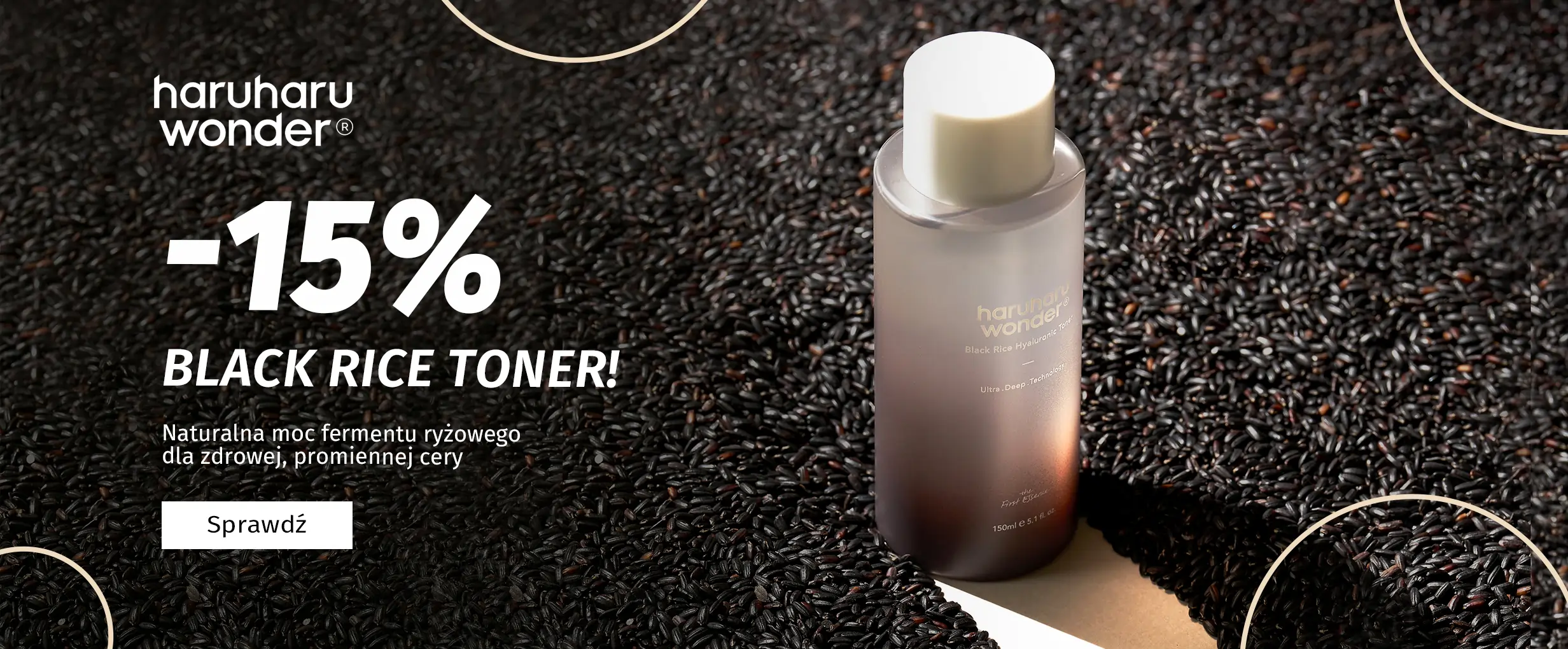 Haruharu Wonder Black Rice Hyaluronic Toner - Nawilżający Tonik do Twarzy z Fermentem Ryżowym, 300ml